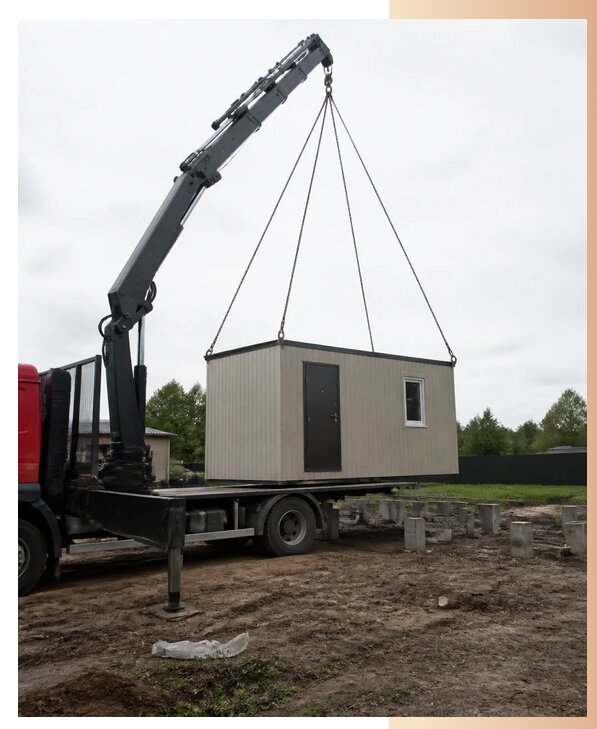 Доставка бытовок манипулятором в Городце по цене от 5062 р. | БытовкаПрофи-Грд
